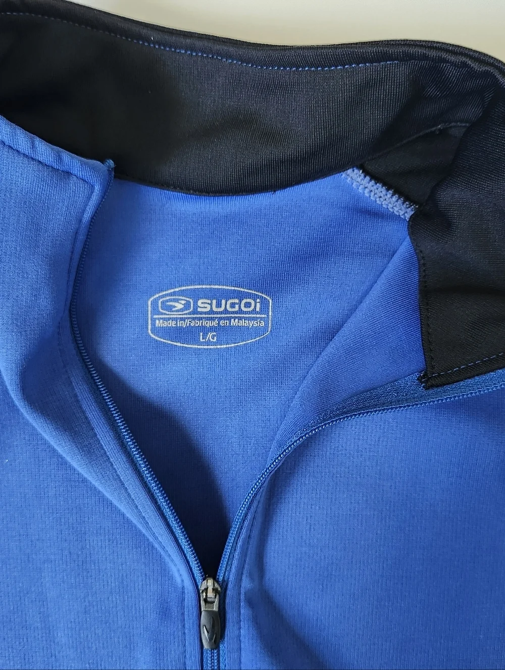 Sugoi Neo Jersey Full Zip Long Sleeve Cycling Jacket Mens L Blue Black